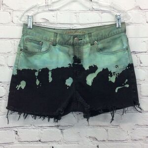 Lauren Jeans Co Ralph Lauren Shorts Women's Size 8P Cut Offs Black/Green Tie Dye